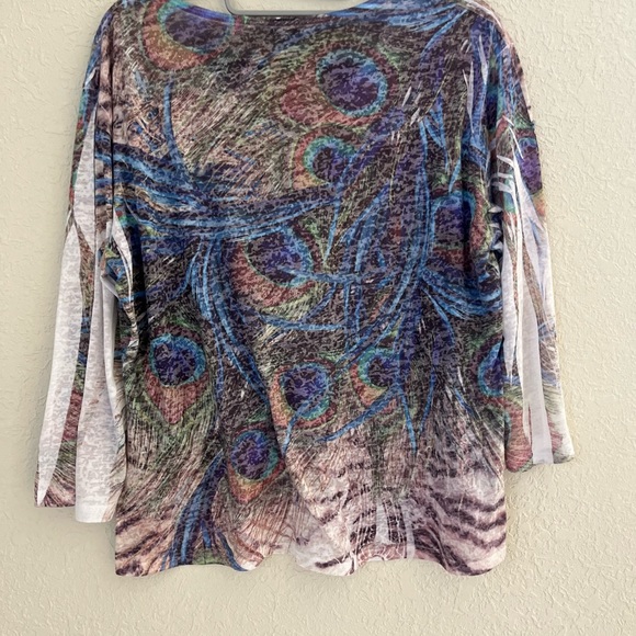 Jess and Jane Top Womens Medium Abstract Studded Boho Artsy - Picture 3 of 5